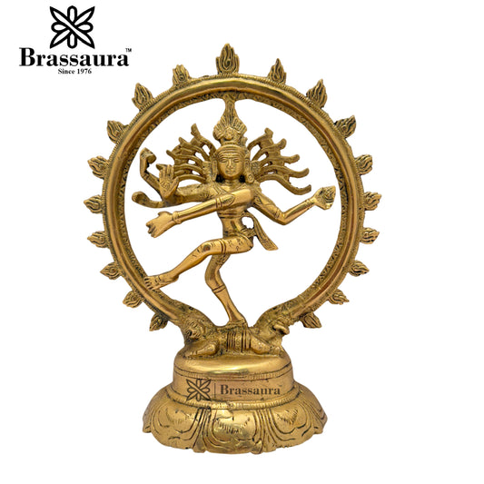 Brass Dancing Natraj Statue Weight 1.7 Kg And Height 9.5 Inch
