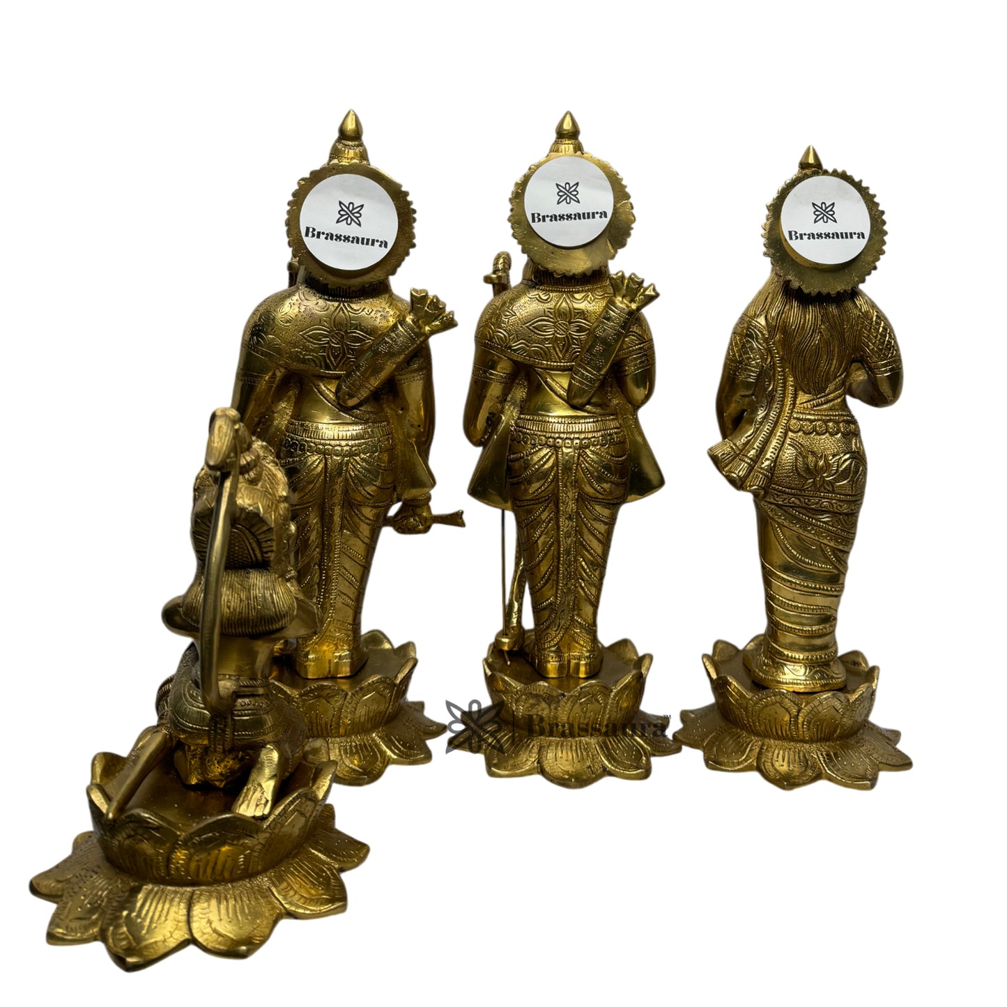 Brass Ram Darbar Murti for Home Height 37 cm Weight 18 Kg