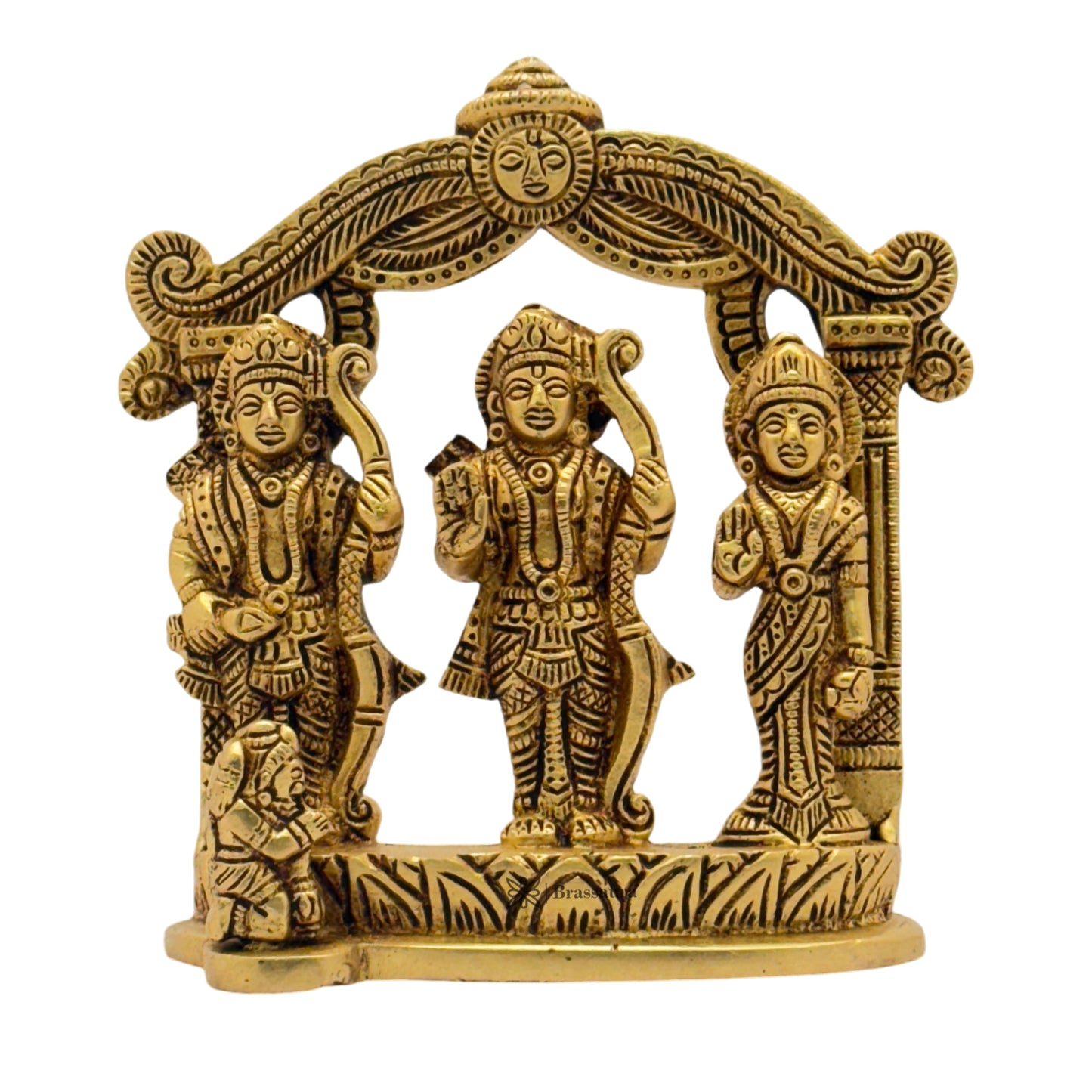 Brass Antique Ram Darbaar Statue for Home and Decor Weight .79 Kg Height 13 cm