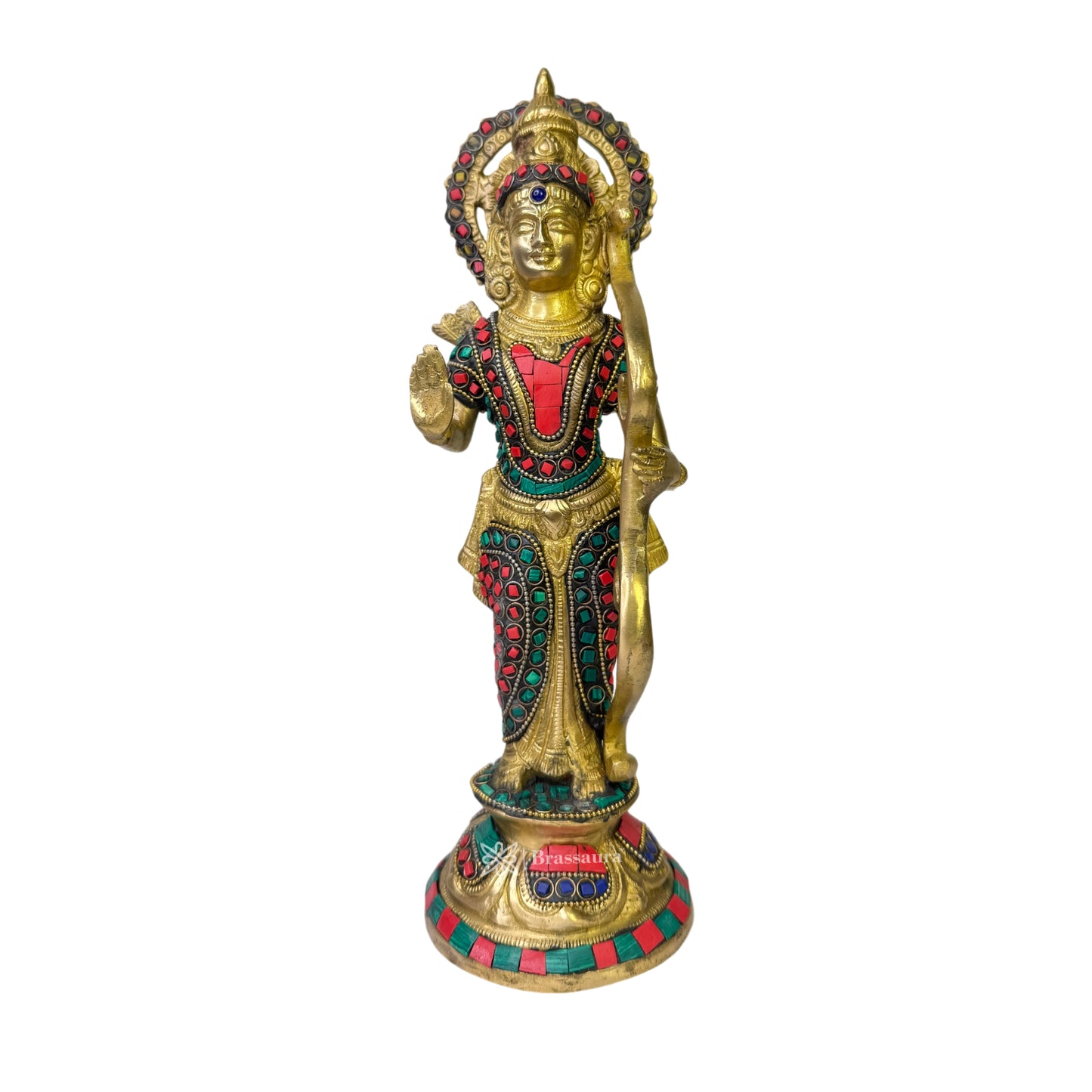 Brass Gem Stone Ram Darbar Statue for Home Decor Height 32 cm Weight 10 Kg