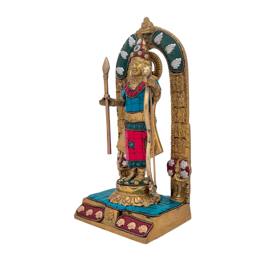 Brassaura™ Brass Gem Stone Work Ram Lalla – Height 9.6 Inches & Weight 2.5 Kgs | Artistic Spiritual Accent