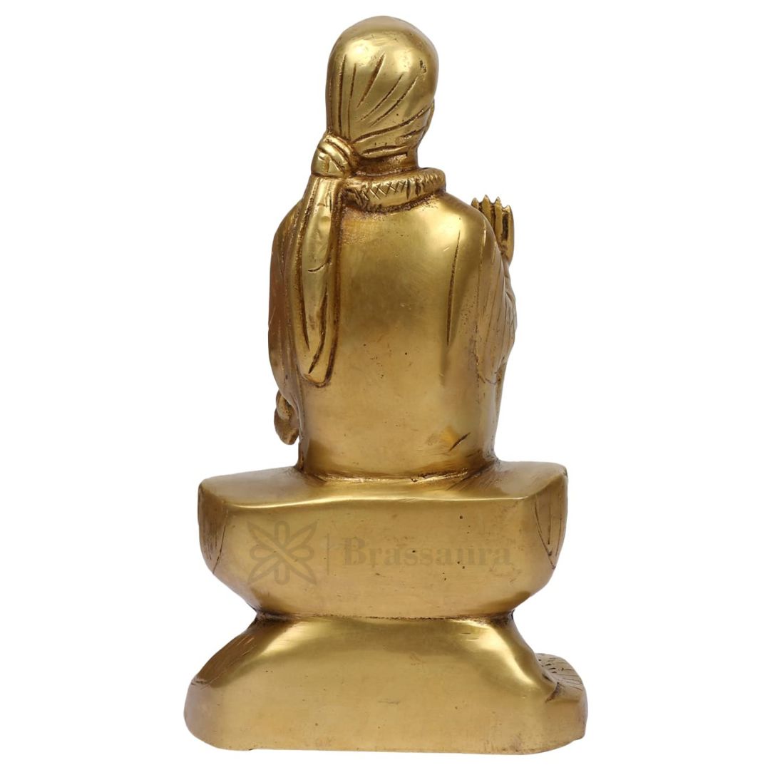 Brass Golden Sai Baba Murti for Home and Decor Height 23 cm Weight 2.1 Kg