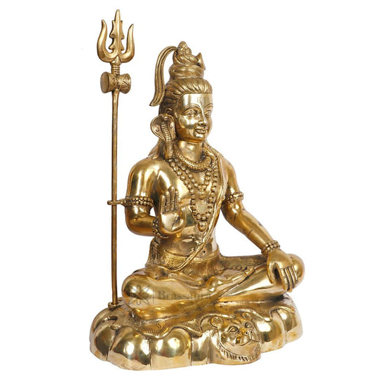 Brassaura™ Premium Brass Lord Shiva Idol – Height 19.2 Inches & Weight 12 Kgs | Spiritual Use