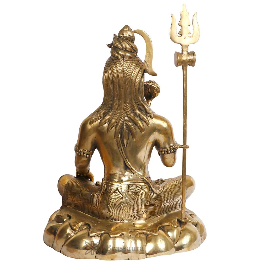 Brassaura™ Premium Brass Lord Shiva Idol – Height 19.2 Inches & Weight 12 Kgs | Spiritual Use