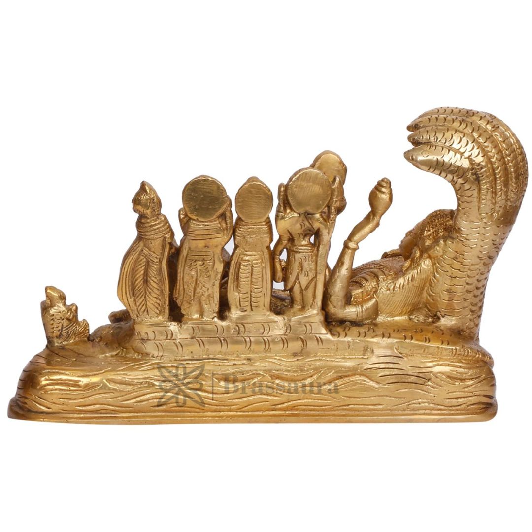 Brass Vishnu Laxmi Family Murti for Home and Decor Height 16 cm Weight 2.2 Kg