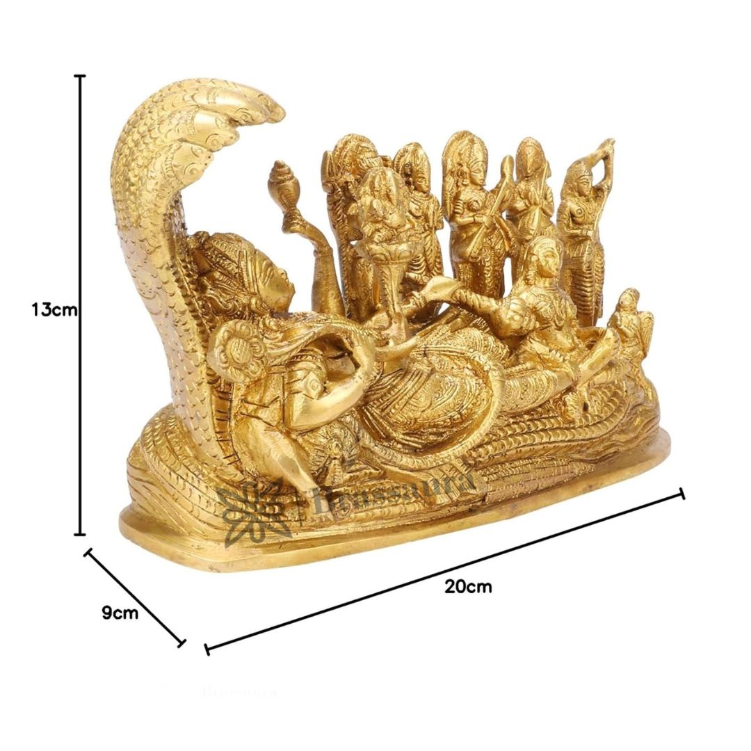 Brass Vishnu Laxmi Family Murti for Home and Decor Height 16 cm Weight 2.2 Kg