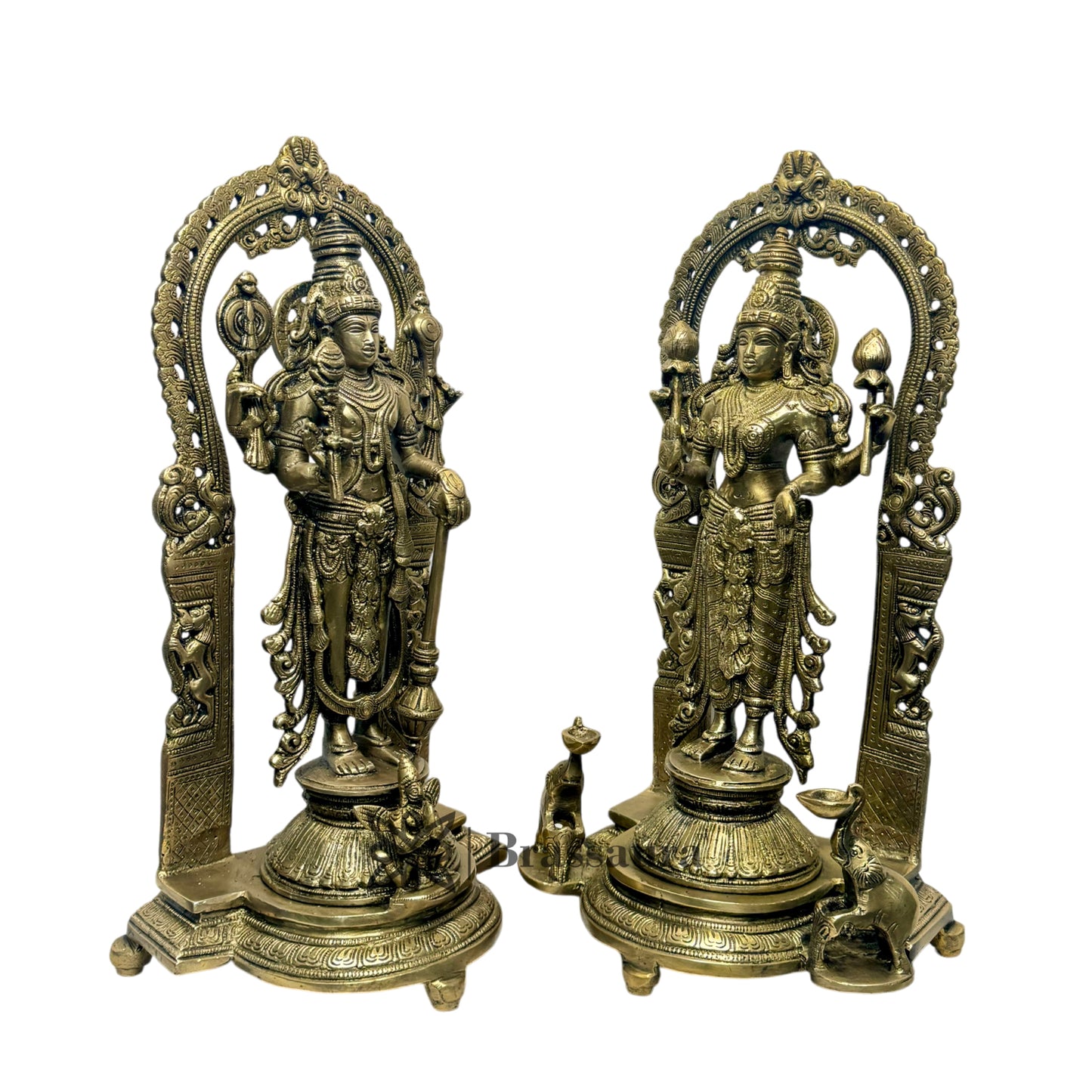 Brass Vishnu Laxmi Murti for Home and Decor Height 12 Inch Weight 12 Kg