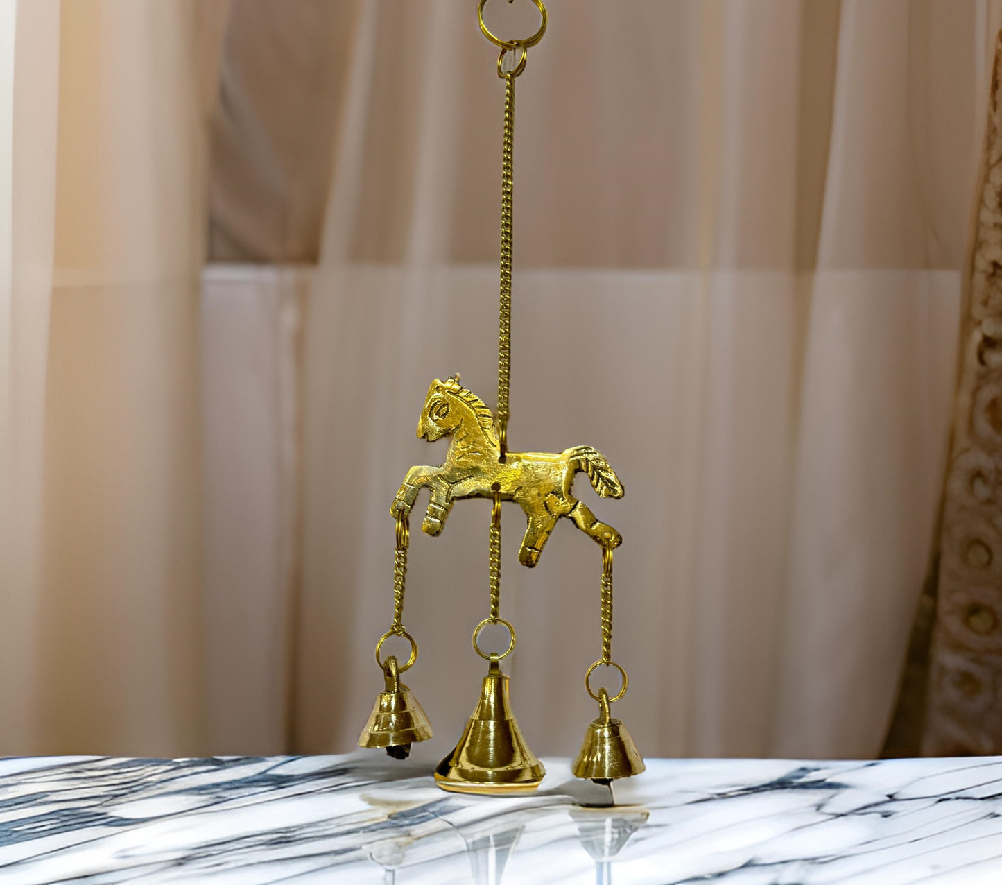 Brass Horse Wall Hanging Weight 80 Gram Height 25 cm