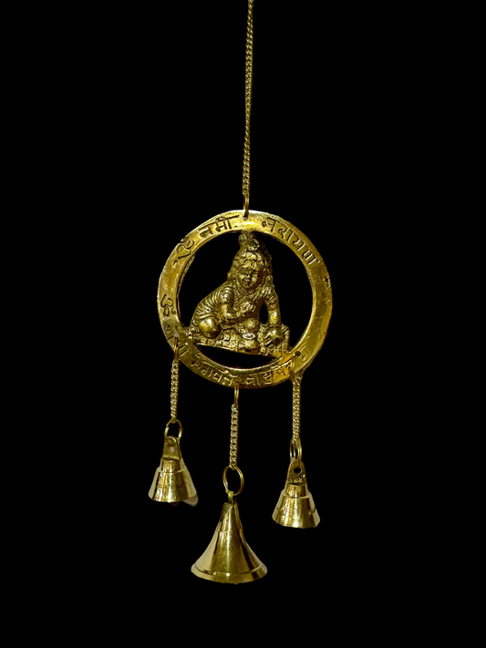Brassaura™ Brass Laddu Gopal Wall Hanging – Height 10 Inches & Weight 80 Grams | Spiritual Home Décor