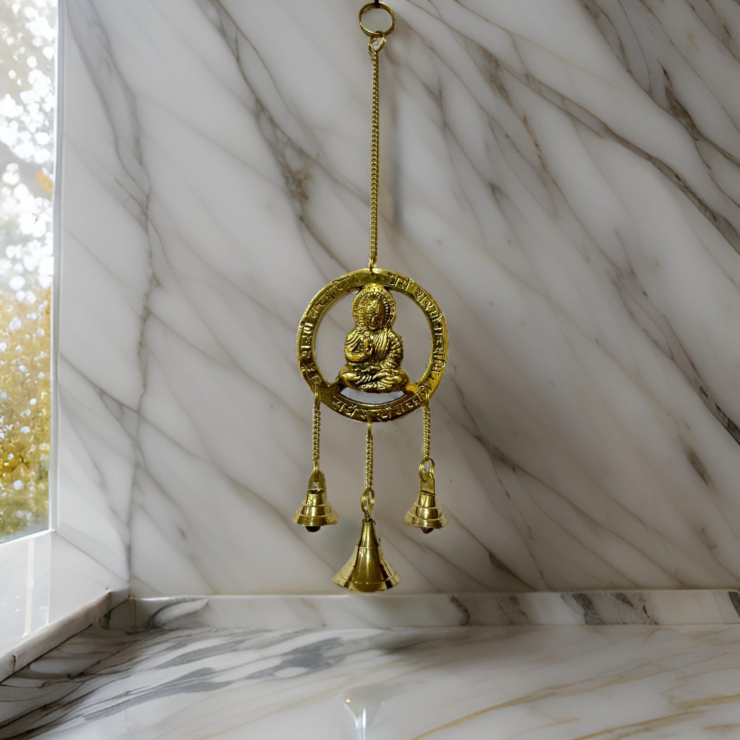Brass Buddha Wall Hanging Weight 80 Gram Height 25 cm