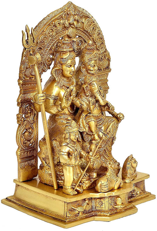 Brass Big Shiva Parivar Murti for Home and Decor Height 30 cm Weight 7 Kg