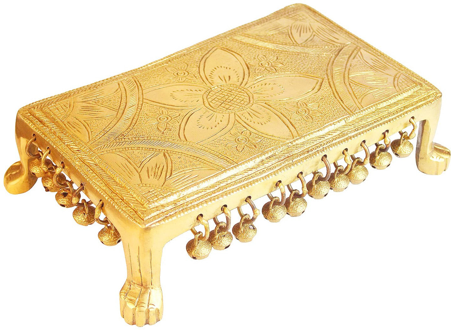 Brass Chowki Statue For Home Decor Weight 3.2 Kg And Height 8 Cm