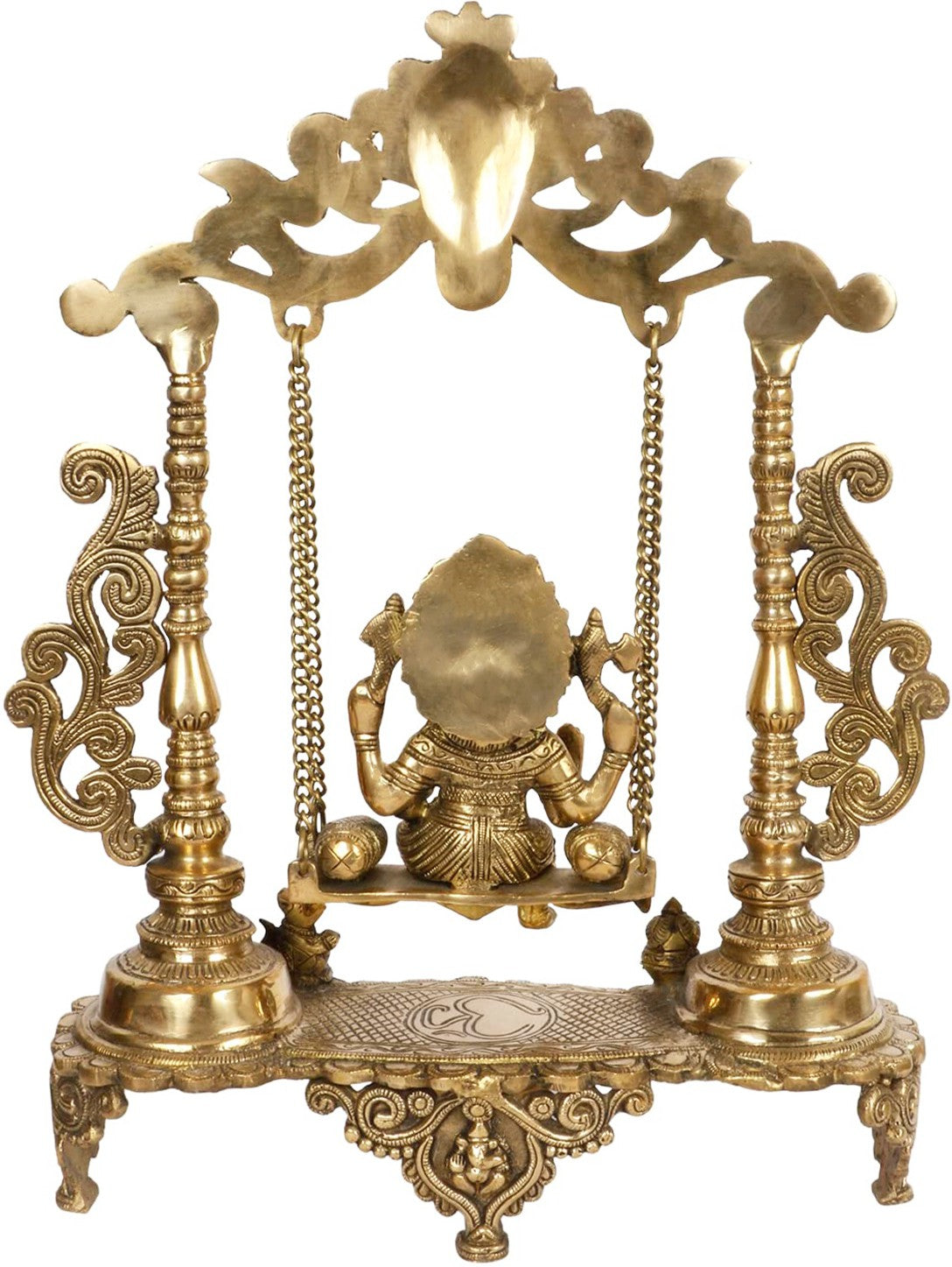 Brass Ganesha Jhula Statue For Home Decor Weight 7.8 Kg And Height 55 Cm