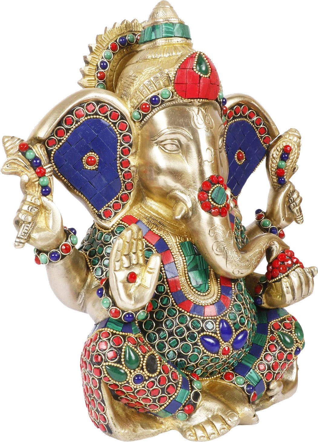 Brass Ganesha Statue For Home Decor Weight 5.6 Kg And Height 35 Cm