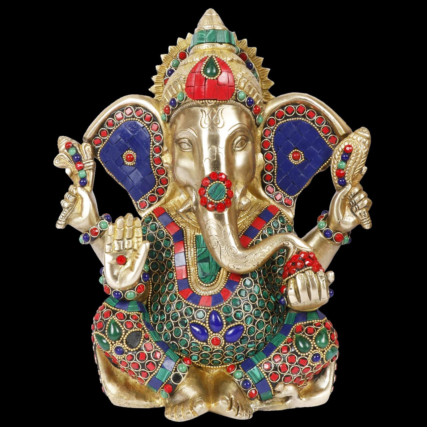 Brass Ganesha Statue For Home Decor Weight 5.6 Kg And Height 35 Cm