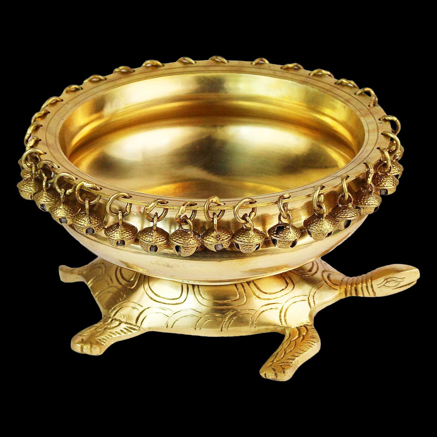 Brass Urli with Tortoise Statue Home Decor Gift Height 12 cm and Weight 2.5 Kg