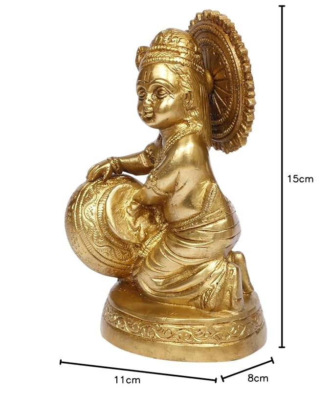 Brass Krishna Murti for Home and Decor Height 18 cm Weight 1.25 Kg