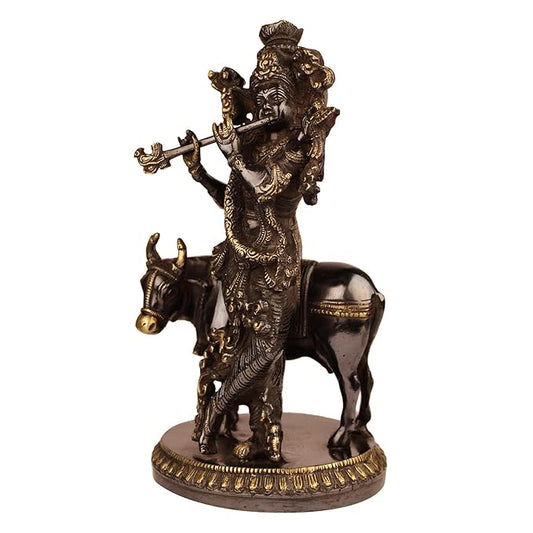 Brass Krishna Murti for Home and Decor Height 30 cm Weight 3 Kg