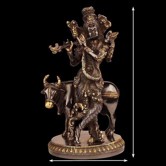 Brass Krishna Murti for Home and Decor Height 30 cm Weight 3 Kg