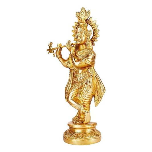 Brass Krishna Murti for Home and Decor Living Room Weight 5 Kg Height 41 cm