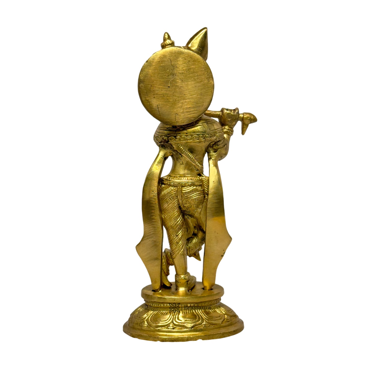 Handmade Brass Krishna Murti Modern Artwork Diwali Gift Weight 1.9 Kg Height 10.5 cm