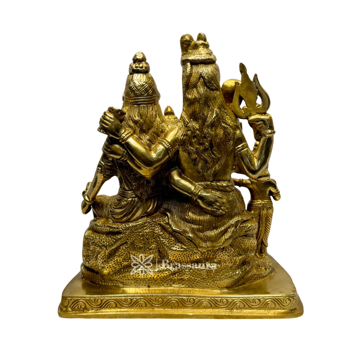 Brass Golden Shiva Parivar Murti for Home and Decor Height 25 cm Weight 5.400 Kg