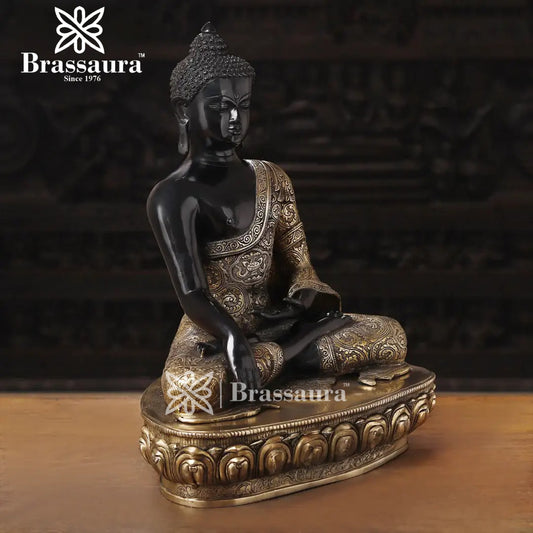 Brass Buddha For Home Décor And Gift Items Weight 23.710 Kg And Height 22 Inch