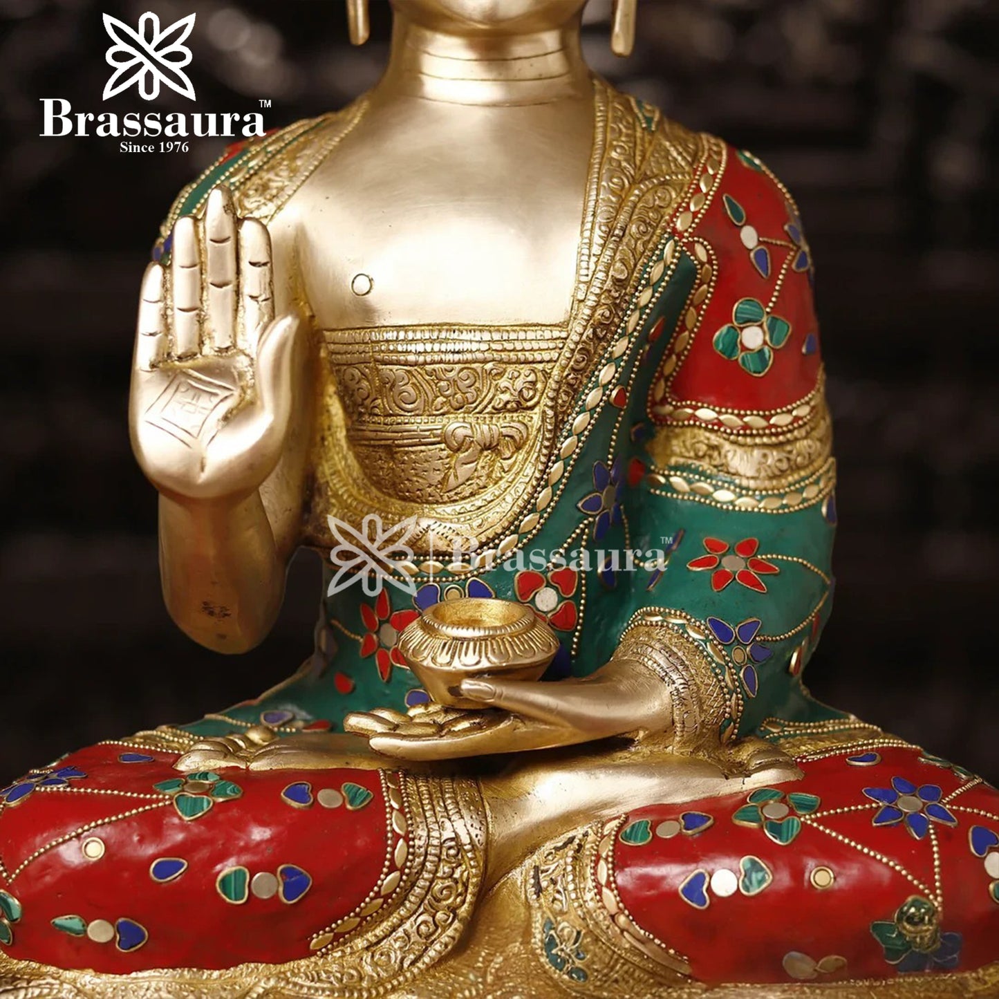 Brass Buddha For Home And Décor And Gift Items Weight 18.84 kg Height 20.5 Inch