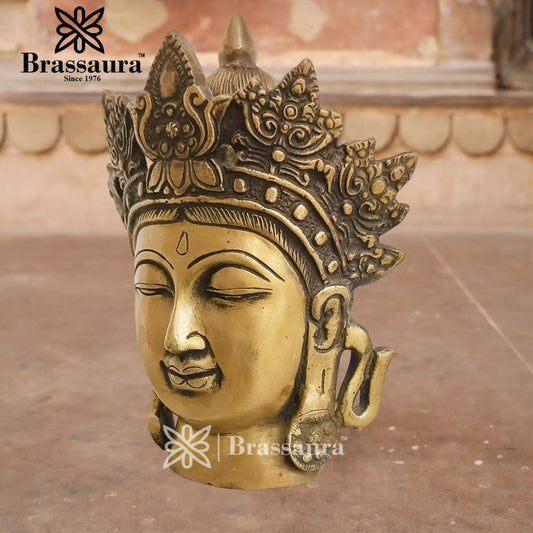 Brass Tara Head For Home And Décor Weight 2.5 kg Height 7.5 Inch