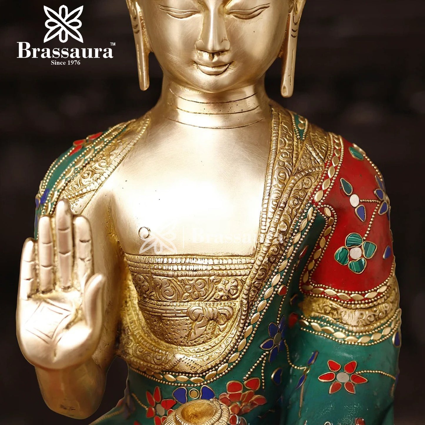 Brass Buddha For Home And Décor And Gift Items Weight 18.84 kg Height 20.5 Inch