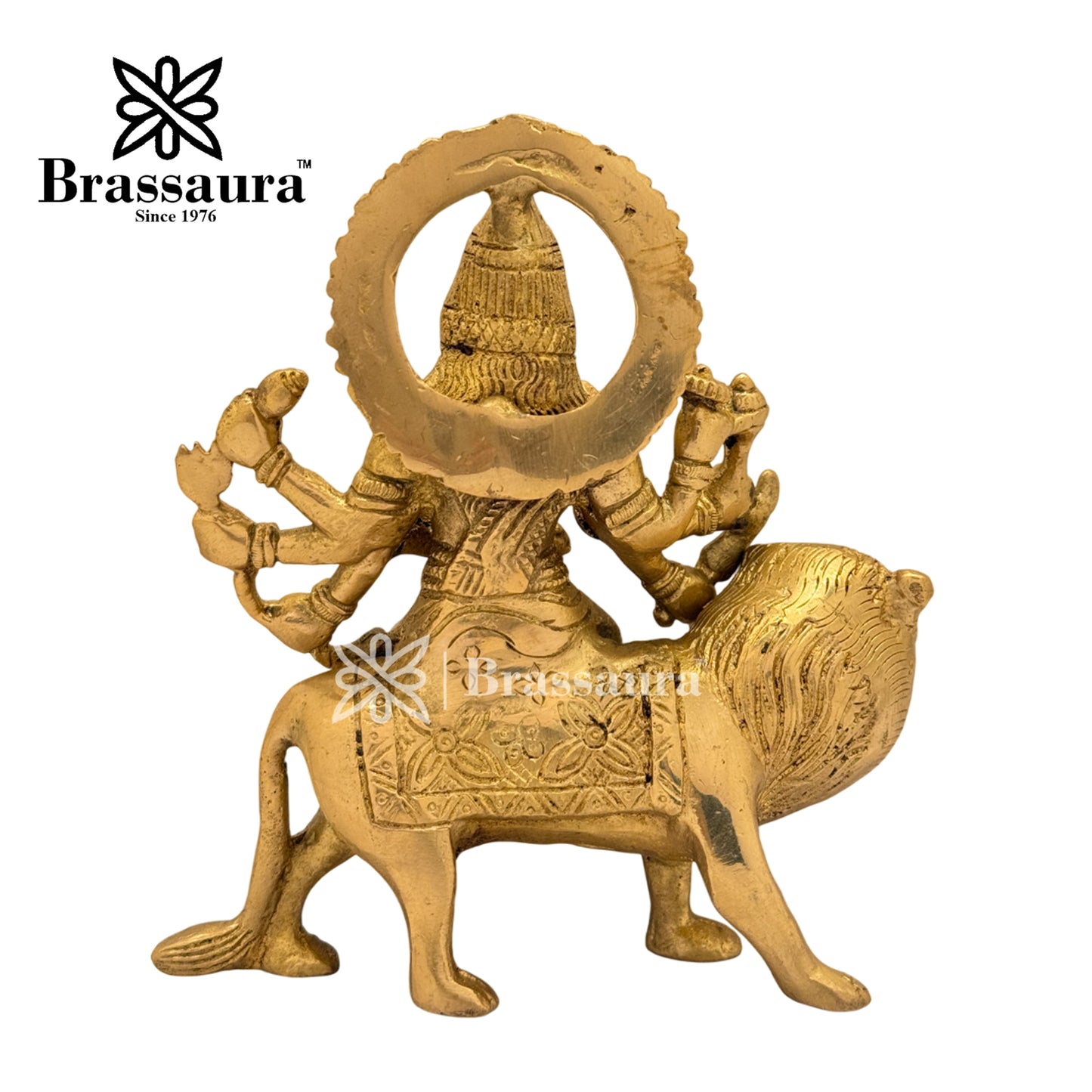 Brass Durga Idol for Home Temple and Decor Height 6 Inches & Weight 1.2 Kgs
