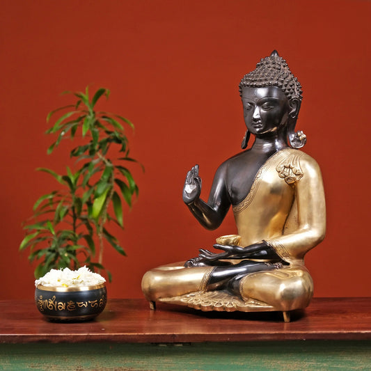 Brassaura® Brass Lord Buddha Statue | Height 20 Inches