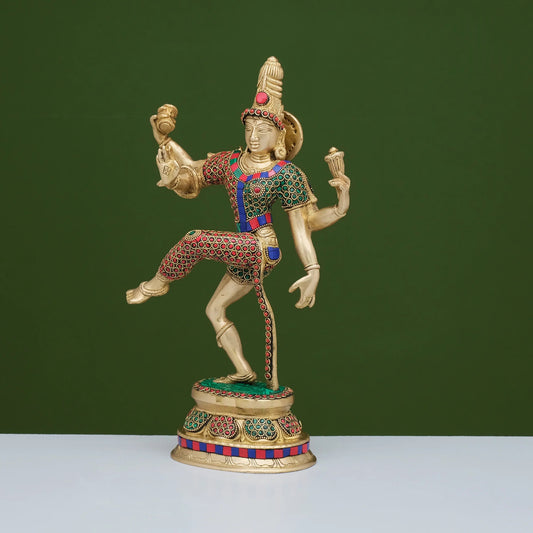 Brassaura® Brass Dancing Shiva Nataraja Statue | Height 14.5 Inches