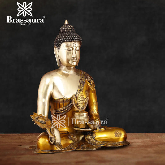 Brass Buddha For Home And Décor Weight 22 kg Height 23 Inch