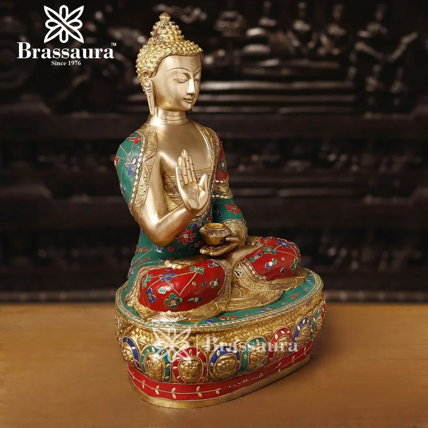 Brass Buddha For Home And Décor And Gift Items Weight 18.84 kg Height 20.5 Inch