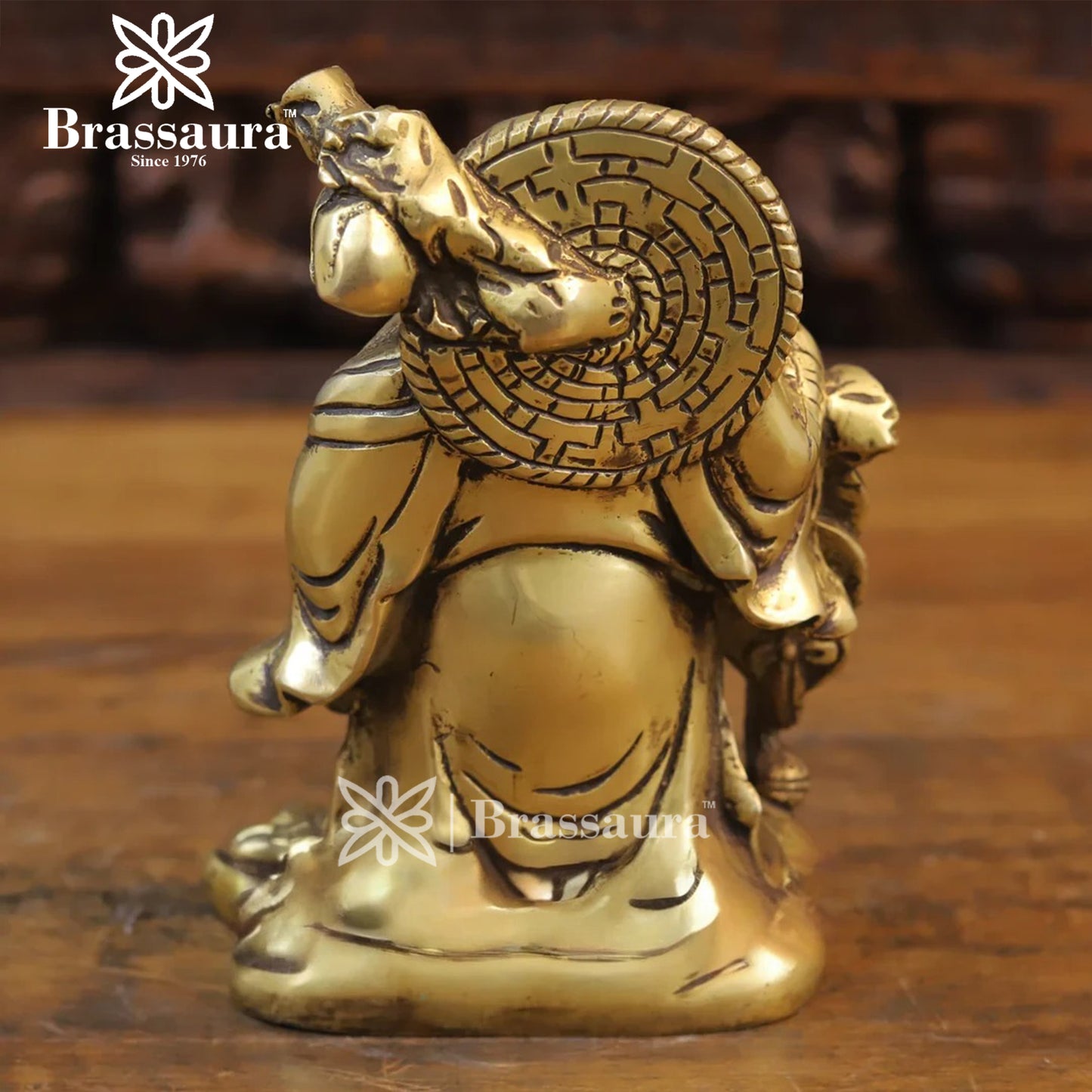 Brass Buddha For Home And Décor Weight 3.12 kg Height 8.5 Inch