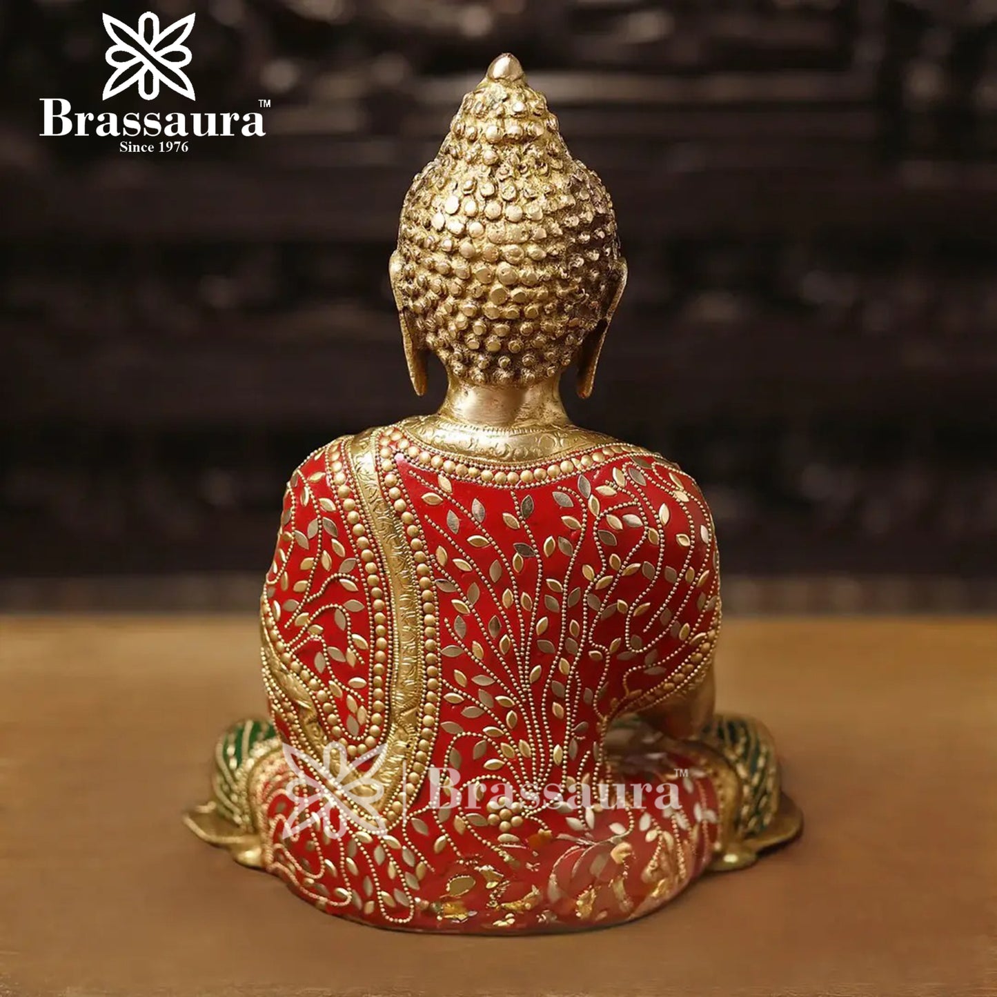 Brass Buddha For Home Décor And Gift Items Weight 6.63 Kg And Height 13 Inch