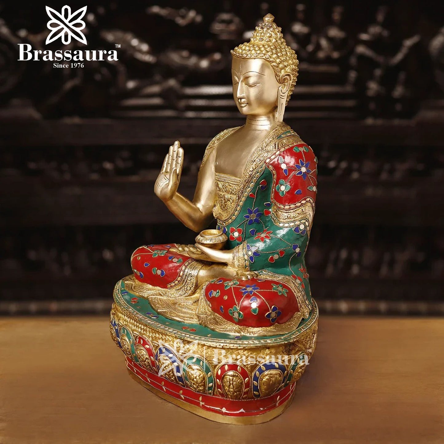 Brass Buddha For Home And Décor And Gift Items Weight 18.84 kg Height 20.5 Inch