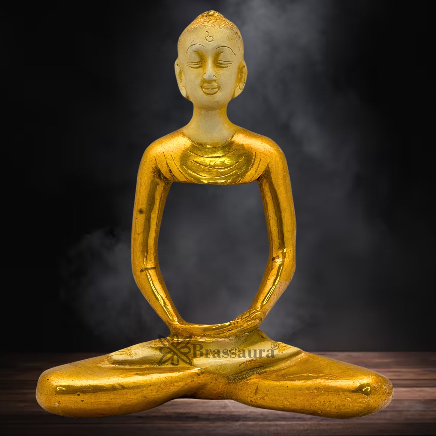 Brass Multi Colored White & Gold Patina Finish Buddha Weight 2.4 Kg & Height 9.5 Inch
