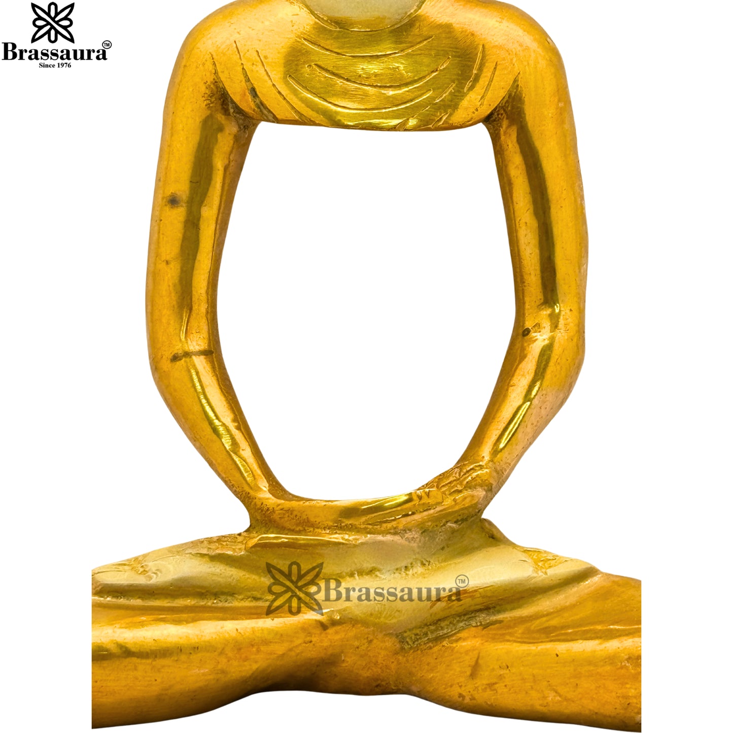 Brass Multi Colored White & Gold Patina Finish Buddha Weight 2.4 Kg & Height 9.5 Inch