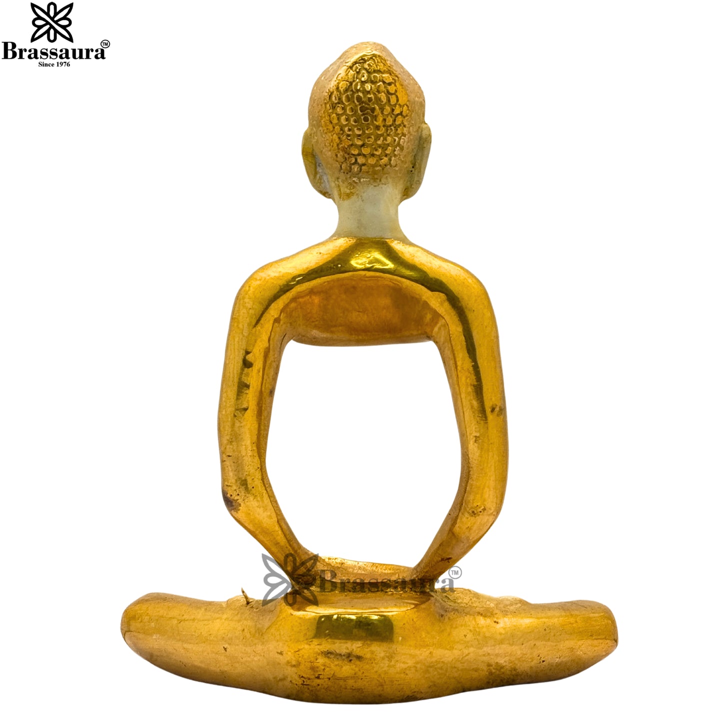 Brass Multi Colored White & Gold Patina Finish Buddha Weight 2.4 Kg & Height 9.5 Inch