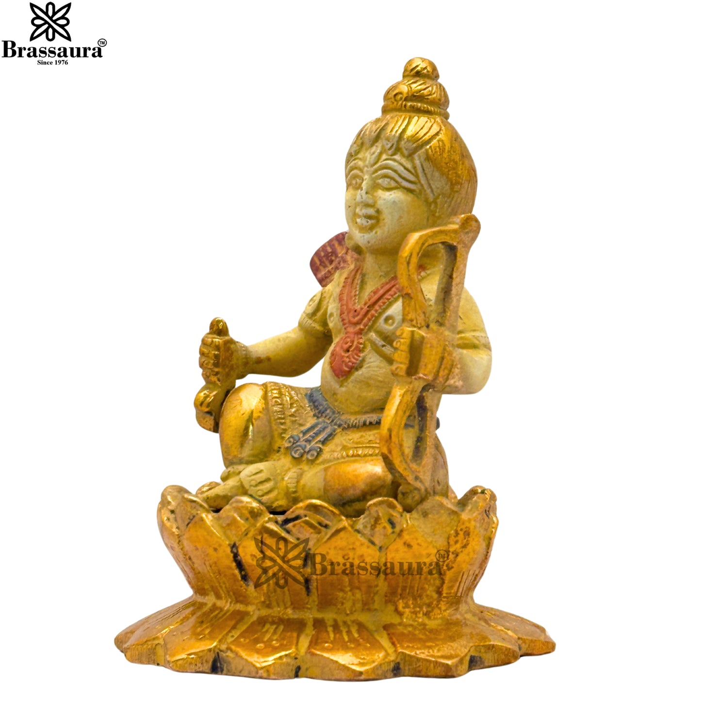 Brass Multi Colored White & Gold Patina Finish Ram Lalla Weight 1.2 Kg & Height 5 Inch