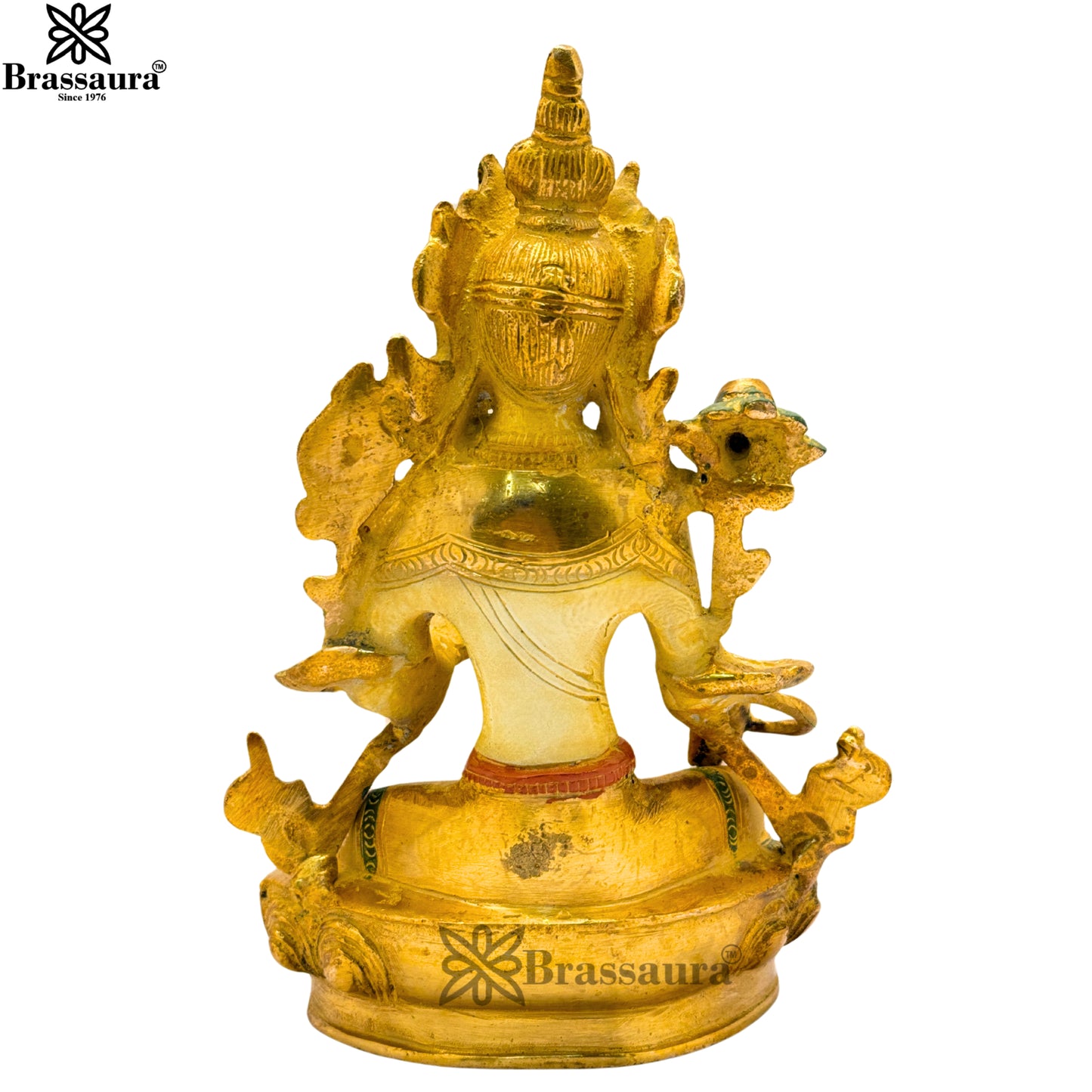 Brass Multi Colored White & Gold Patina Finish Tara Weight 1.9 Kg & Height 8 Inch