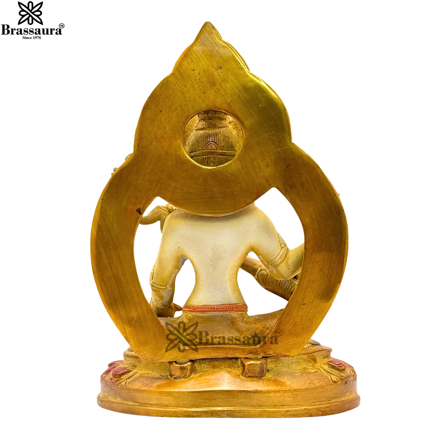 Brass Multi Colored White & Gold Patina Finish Tara Weight 2.9 Kg & Height 9 Inch