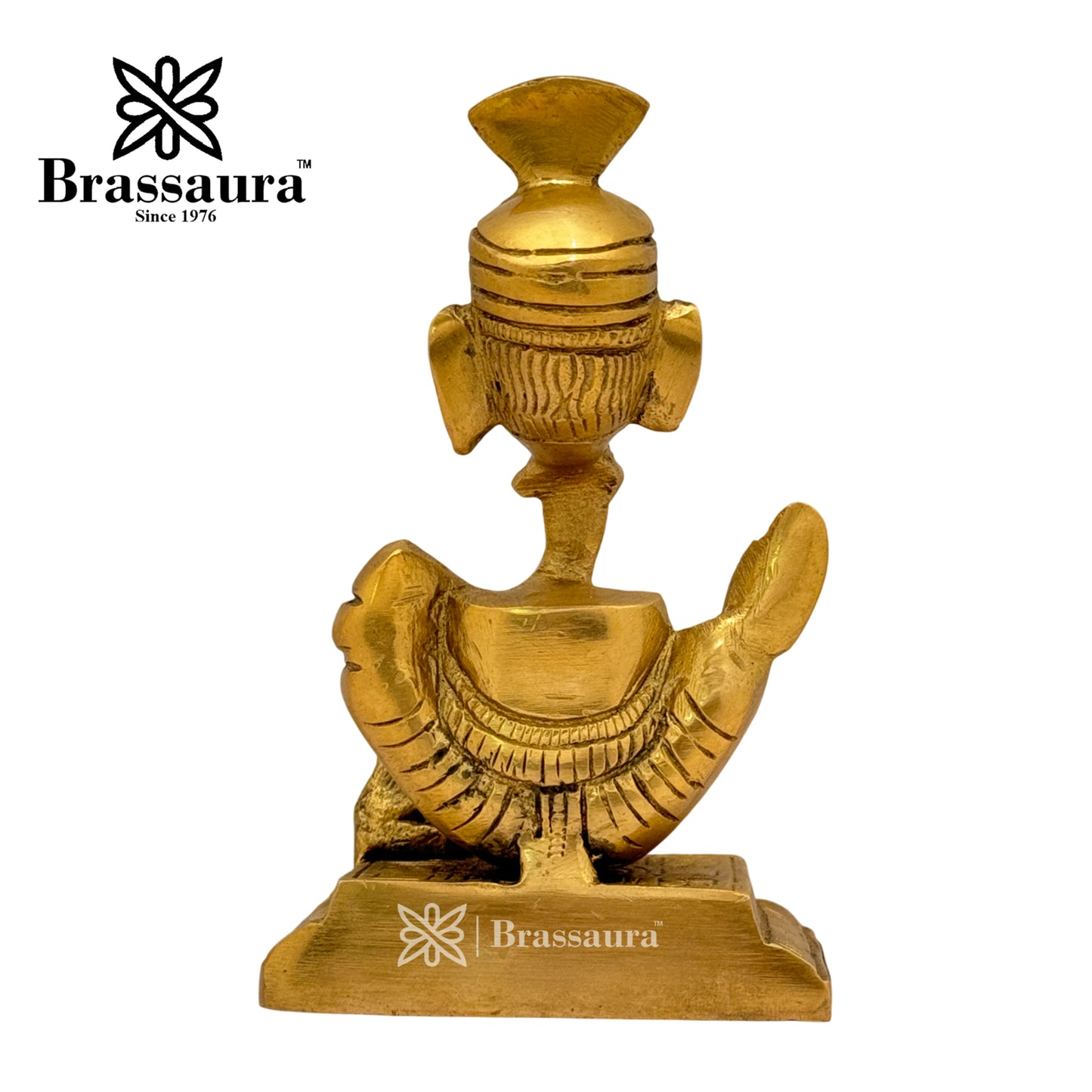 Brassaura™ Brass Modern Ganesha Idol for Home and Decor | Weight 1.1 Kgs | Height 5.91 Inches