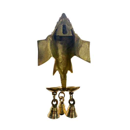 Brassaura® Brass Ganesha Head Statue For Home Decor and Wall Hanging - Height 10 Inches