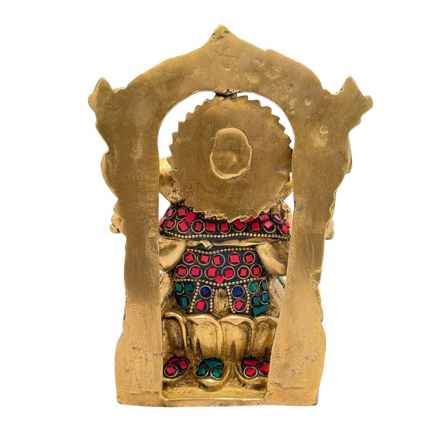 Brass Ring Ganesha Statue For Home Decor Weight 1.9 Kg And Height 22 Cm