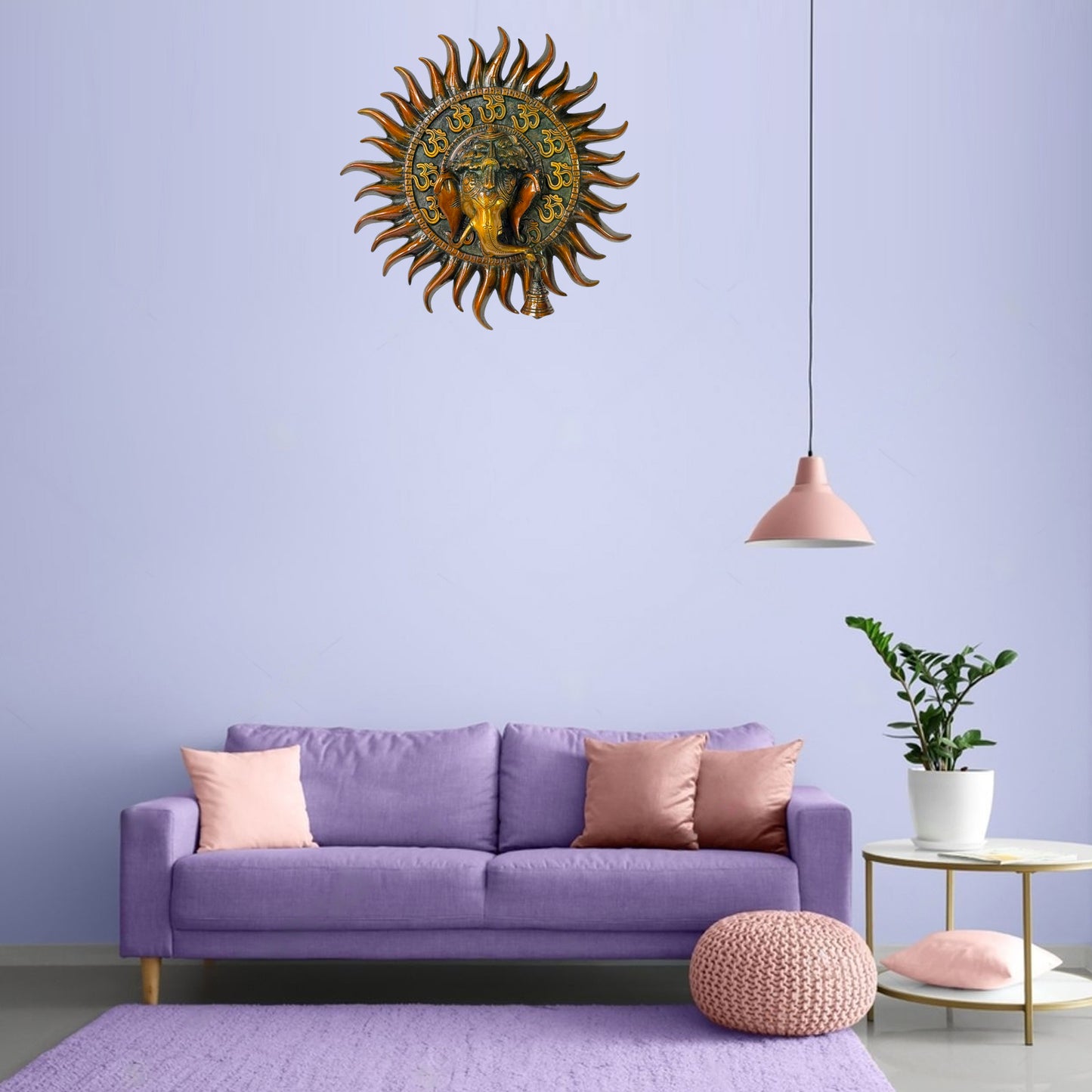 Brassaura™ Traditional Brass Ganesha Wall Hanging – Height 12.8 Inches & Weight 2.5 Kgs | Home & Temple Décor