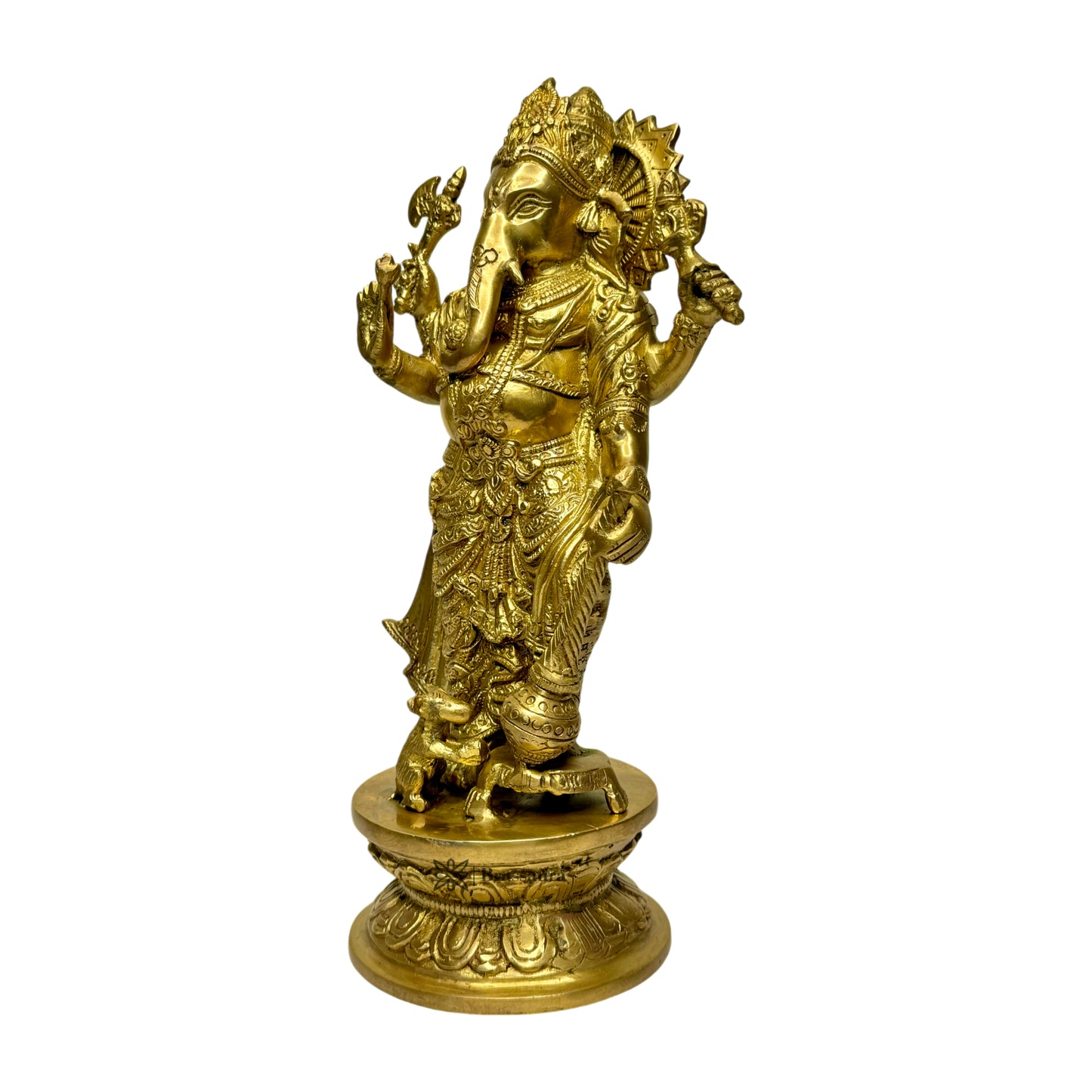 Brassaura™ Brass Standing Ganesha Murti – Height 12.99 inches | Weight 4 kgs