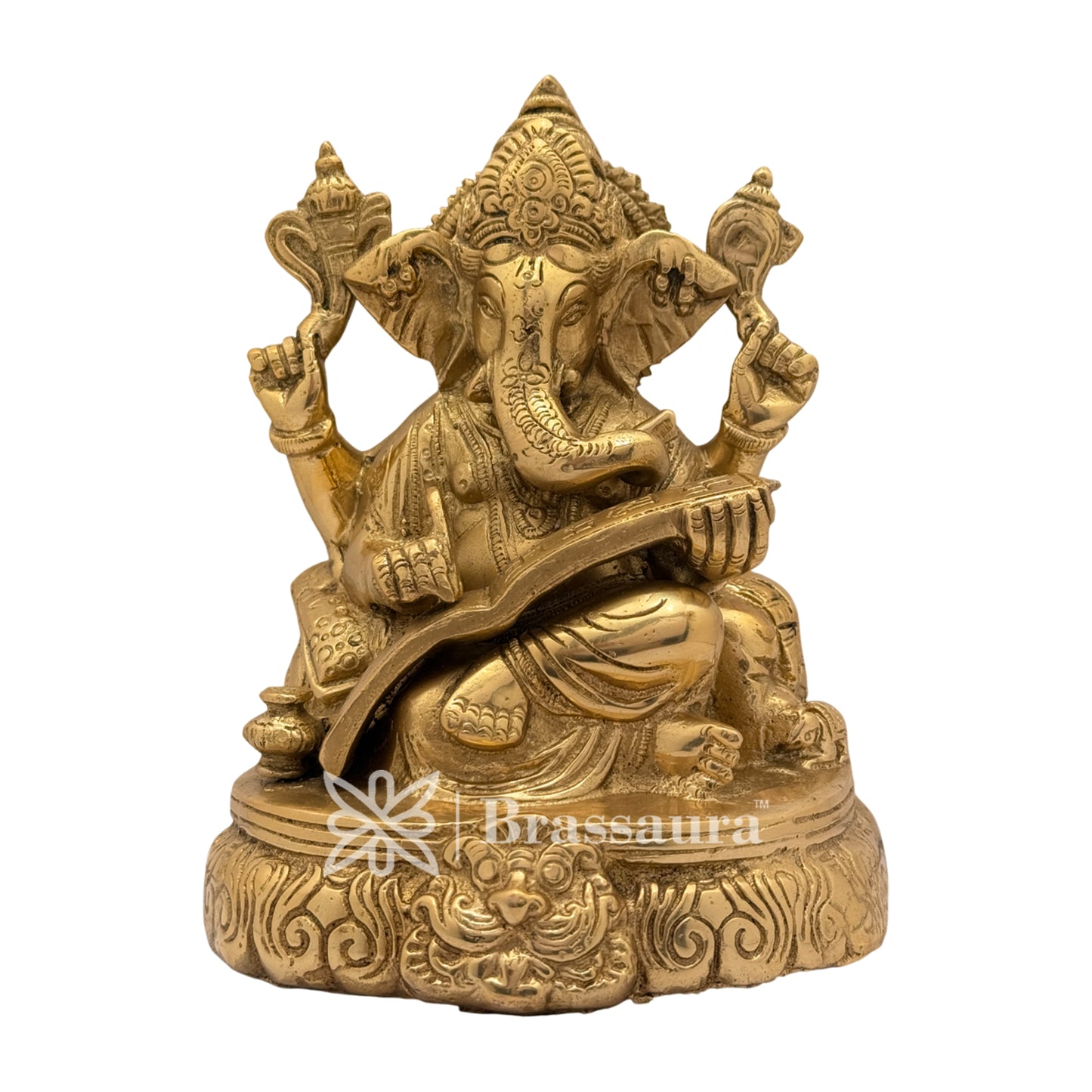 Brassaura™ Ganesh Idol for Home and Decor | Weight 3 Kgs | Height 7.48 Inches